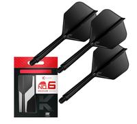 Target Darts K Flex Integrated Dart Flights And Shafts, No.6 Black (Medium) | Pack of 3 K-Flex - No6, Kflex all in One Moulded Dart Flight & STEM | Professional Dart Accessories