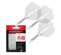 Target Darts K Flex Alette e Aste per Freccette Integrate, No.6 Trasparente (Corto) | Confezione da 3 K-Flex - No.6, Kflex Aletta e Asta per Freccette Stampate in Un Unico Pezzo