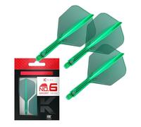 Target Darts K Flex Alette e Aste per Freccette Integrate, No.6 Verde (Corto) | Confezione da 3 K-Flex - No.6, Kflex Aletta e Asta per Freccette Stampate in Un Unico Pezzo