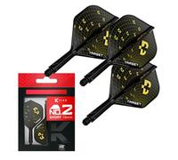 Target Darts K-Flex Bolide Freccette Alette e Aste, No.2 (Corto, 19mm) | Confezione da 3 Kflex Integrato Volo e Albero Sistema, Tutto in Uno Stampato Stelo | Professionale Freccettes Accessori