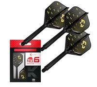 Target Darts K-Flex Bolide Freccette Alette e Aste, No.6 (Medio, 33mm) | Confezione da 3 Kflex Integrato Volo e Albero Sistema, Tutto in Uno Stampato Stelo | Professionale Freccettes Accessori