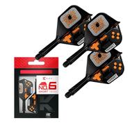 Target Darts K-Flex Game Over Freccette Alette e Aste, No.6 (Corto, 19mm) | Confezione da 3 Kflex Integrato Volo e Albero Sistema, Tutto in Uno Stampato Stelo | Professionale Freccettes Accessori