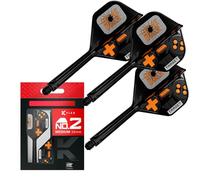 Target Darts K-Flex Game Over/Press Start/You Win Freccette Alette e Aste, No.2 | Confezione da 3 Kflex Integrato Volo e Albero Sistema, Tutto in Uno Stampato Stelo - Corto/Intermedio/Medio