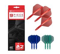 Target Darts K-Flex Integrated Dart Flights And Shafts, Multipack - K Flex 3 Colori | Nero, Bianco, Trasparente, Rosso, Verde, Blu, Rosa, Arancione, Giallo | Corto, Intermedio, Medio