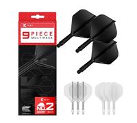 Target Darts K-Flex Integrated Dart Flights And Shafts, Multipack - K Flex 3 Colori | Nero, Bianco, Trasparente, Rosso, Verde, Blu, Rosa, Arancione, Giallo | Corto, Intermedio, Medio