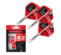 Target Darts K-Flex Press Start Freccette Alette e Aste, No.2 (Corto, 19mm) | Confezione da 3 Kflex Integrato Volo e Albero Sistema, Tutto in Uno Stampato Stelo | Professionale Freccettes Accessori