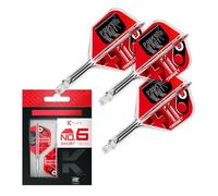 Target Darts K-Flex Press Start Freccette Alette e Aste, No.6 (Corto, 19mm) | Confezione da 3 Kflex Integrato Volo e Albero Sistema, Tutto in Uno Stampato Stelo | Professionale Freccettes Accessori