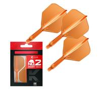 Target Darts K Flex Voli e Steli Integrati per Freccette, No.2 Arancione (Corto) | Confezione da 3 K-Flex - No2, Kflex all in One Moulded Dart Flight & STEM | Accessori Professionali per Freccette