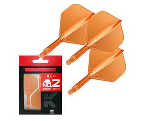 Target Darts K Flex Voli e Steli Integrati per Freccette, No.2 Arancione (Corto) | Confezione da 3 K-Flex - No2, Kflex all in One Moulded Dart Flight & STEM | Accessori Professionali Freccette