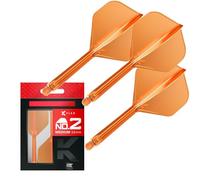 Target Darts K Flex Voli e Steli Integrati per Freccette, No.2 Arancione (Medio) | Confezione da 3 K-Flex - No2, Kflex all in One Moulded Dart Flight & STEM | Accessori Professionali Freccette