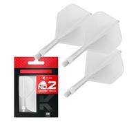 Target Darts K Flex Voli e Steli Integrati per Freccette, No.2 Bianco (Corto) | Confezione da 3 K-Flex - No2, Kflex all in One Moulded Dart Flight & STEM | Accessori Professionali per Freccette