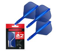 Target Darts K Flex Voli e Steli Integrati per Freccette, No.2 Blu (Corto) | Confezione da 3 K-Flex - No2, Kflex all in One Moulded Dart Flight & STEM | Accessori Professionali per Freccette