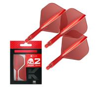 Target Darts K Flex Voli e Steli Integrati per Freccette, No.2 Rosso (Corto) | Confezione da 3 K-Flex - No2, Kflex all in One Moulded Dart Flight & STEM | Accessori Professionali per Freccette