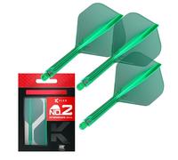 Target Darts K Flex Voli e Steli Integrati per Freccette, No.2 Verde (Intermedio) | Confezione da 3 K-Flex - No2, Kflex all in One Moulded Dart Flight & STEM | Accessori Professionali per Freccette