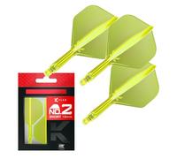 Target Darts K Flex Voli e Steli Integrati per Freccette, No.2 Giallo (Corto) | Confezione da 3 K-Flex - No2, Kflex all in One Moulded Dart Flight & STEM | Accessori Professionali Freccette