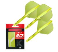 Target Darts K Flex Voli e Steli Integrati per Freccette, No.2 Giallo (Intermedio) | Confezione da 3 K-Flex - No2, Kflex all in One Moulded Dart Flight & STEM | Accessori Professionali Freccette