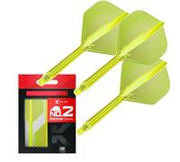 Target Darts K Flex Integrated Dart Flight And Shaft, No.2 giallo (medio) | Confezione da 3 K-Flex - No 2, Kflex Precision Moulded 2-In-1 Dart Flights And Dart Stem