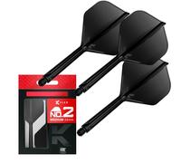 Target Darts K Flex Voli e Steli Integrati per Freccette, No.2 Nero (Medio) | Confezione da 3 K-Flex - No2, Kflex all in One Moulded Dart Flight & STEM | Accessori Professionali Freccette