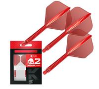 Target Darts K Flex Voli e Steli Integrati per Freccette, No.2 Rosso (Medio) | Confezione da 3 K-Flex - No2, Kflex all in One Moulded Dart Flight & STEM | Accessori Professionali Freccette