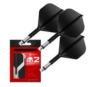 Target Darts K-Shift N. 2 Integrato Voli e Alberi | K Shift N. 2 Volo e Albero Sistema, Nero - K-Flex Intermedio Shift Girevole Base, Professionali Freccette Accessori