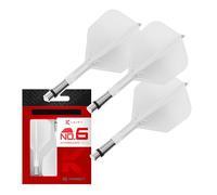 Target Darts K-Shift N. 6 Integrato Voli e Alberi | K Shift N. 6 Volo e Albero Sistema, Bianco - K-Flex Intermedio Shift Girevole Base, Professionali Freccette Accessori