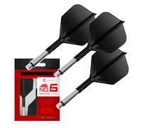 Target Darts K-Shift N. 6 Integrato Voli e Alberi | K Shift N. 6 Volo e Albero Sistema, Nero - K-Flex Medio Shift Girevole Base, Professionali Freccette Accessori