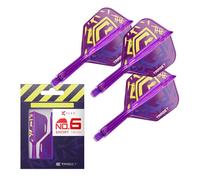 Target Darts Luke Littler Campione del Mondo K Flex Flights e Sistema ad Albero, No.6 | Il Kflex Nuke 2025 Edition, Voli e Alberi Integrati Tutto in Uno (Confezione da 3) - Corto, 19mm