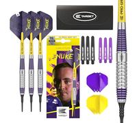 Target Darts Luke Littler Set di Freccette in Ottone con Punta Morbida - 19G Freccette con Punta in Pixel, Set di Freccette The Nuke Player Edition, Alette per Freccette, Astine e Custodia Freccette