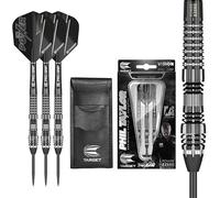 Target Darts Phil Taylor Power 8-Zero 4 Freccette con Punta in Acciaio Nero, Set di Freccette in tungsteno 80%, P8Z4, 25G | Freccette Player Edition con Punti fissi | Custodia per Freccette Nere