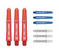 Target Darts PRO Grip Shafts - Set di 9 | 3 Colori, Blu/Bianco/Rosso | Corto, 34mm | steli per Freccette, Accessori Professionali per Freccette, Multipack di Alberi 2BA con Anelli