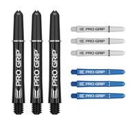 Target Darts PRO Grip Shafts - Set di 9 | 3 Colori, Nero/Bianco/Blu | Intermedio, 41mm | steli per Freccette, Accessori per Freccette Professionali, Multipack di steli 2BA con Anelli