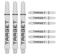 Target Darts PRO Grip Tag Shaft (9 Pack) Alberi Multipack, Accessori Professionali per Freccette, Set di Alberi per Freccette - Bianco e Nero, Lunghezza Media (47,5 mm)