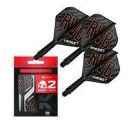 Target Darts Raymond Van Barneveld K Flex Voli e Sistema d'asse, No.2 (Corto, 19mm) | Confezione da 3 Kflex all in One Flights, Accessori per Freccette Player Edition | Attacco Manubrio K-Flex Dart