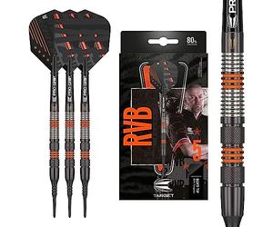 Target Darts Raymond Van Barneveld RVB 80 Black G2 18G 80% Tungsteno Set Freccette Punta Morbida