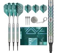 Target Darts Rove Soft Tip Darts, 90% Tungsten Dart Set, Barrel 10-20G | Freccette Verdi e Argento, Set di Freccette con Punte Pixel, Freccette elettroniche, Freccette con Punta Morbida