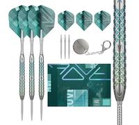 Target Darts Rove Steel Tip Swiss Point Darts, 90% Tungsten Dart Set, Barrel 03-22G | Set di Freccette con Punta in Acciaio, Freccette Verdi e Argento, Set di Freccette Professionali