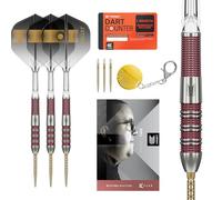 Target Darts Stephen Bunting 95K Set Dardi in Acciaio Swiss Point, 18G | Alette e Aste Kflex, The Bullet Player Edition Freccette al 95% di Tungsteno, Punte DX Dorate Ricambio Portachiavi