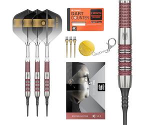 Target Darts Stephen Bunting 95K Set di Freccette a Punta Morbida, 19G | Alette e aste Kflex, The Bullet Player Edition Freccette al 95% di Tungsteno, Punta in Acciaio Nano Swiss Conversion Points