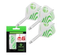 Target Darts Xbox K-Flex Volo e Albero Sistema, Verde e Bianco | N. 6 Kflex - Corto (19mm) Tutto in Uno K Flex Voli e Alberi, Professionali Freccette Accessori