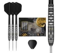 Target Japan Black Marque Chaos 90% Set di freccette con punta d'acciaio in tungsteno K-Flex Swiss Point, 23G | volo delle freccette KFlex, punte nano svizzere, punte d'acciaio nere e argento