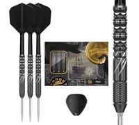 Target Japan Black Marque Draco 90% Set di freccette con punta d'acciaio in tungsteno K-Flex Swiss Point, 23G | volo delle freccette KFlex, punte nano svizzere, punte d'acciaio nere e argento