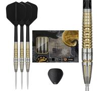 Target Japan Black Marque Warrior Freccette con punta in acciaio e Kflex, 23G/25G | Set di freccette con 90% in tungsteno, piume K-Flex e aste n. 6, punte Nano Swiss, giocatore Lee Tae Kyung