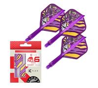 Target Japan Endeavour K Flex Freccette Alette e Aste Sistema, No.2/No.6 | Pack of 3 Kflex Tutto in Uno Volo, Player Edizione Kasumi Freccettes Accessori | K-Flex Dart Stelo - Corto/Intermedio/Medio