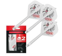 Target Japan K Flex Sistema di Alette e Aste per Freccette, No.2 | Confezione da 3 Kflex all in One Flight, Bianco Paul LIM Accessori Freccette | K-Flex Dart STEM - Medio (33mm)