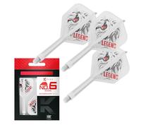 Target Japan K Flex Sistema di Alette e Aste per Freccette, No.6 | Confezione da 3 Kflex all in One Flight, Bianco Paul LIM Accessori Freccette | K-Flex Dart STEM - Intermedio (26mm)
