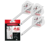 Target Japan K Flex Sistema di Alette e Aste per Freccette, No.6 | Confezione da 3 Kflex all in One Flight, Bianco Paul LIM Accessori Freccette | K-Flex Dart STEM - Medio (33mm)