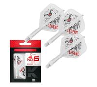 Target Japan K Flex Sistema di Alette e Aste per Freccette, No.6 | Confezione da 3 Kflex all in One Flight, Bianco Paul LIM Accessori Freccette | K-Flex Dart STEM - Corto (19mm)