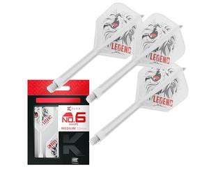 Target Japan K Flex Sistema di Alette e Aste per Freccette, No.6 | Confezione da 3 Kflex all in One Flight, Bianco Paul LIM Accessori Freccette | K-Flex Dart STEM - Medio (33mm)