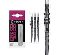 Target Japan Premium Swiss Punti, Set di 3 Punte - 30MM/35MM/40MM - Nero/Silice/Blu/Argento | Punte per Freccette, Punte di Ricambio, Accessori Professionali per Freccette