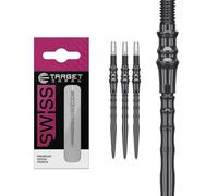 Target Japan Premium Swiss Punti, Set di 3 Punte - 30MM/35MM/40MM - Nero/Silice/Blu/Argento | Punte per Freccette, Punte di Ricambio, Accessori Professionali per Freccette